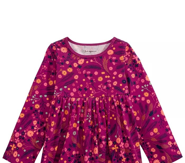 First Impressions Baby Girls Cotton Floral-Print Tunic Purple Size 3-6M