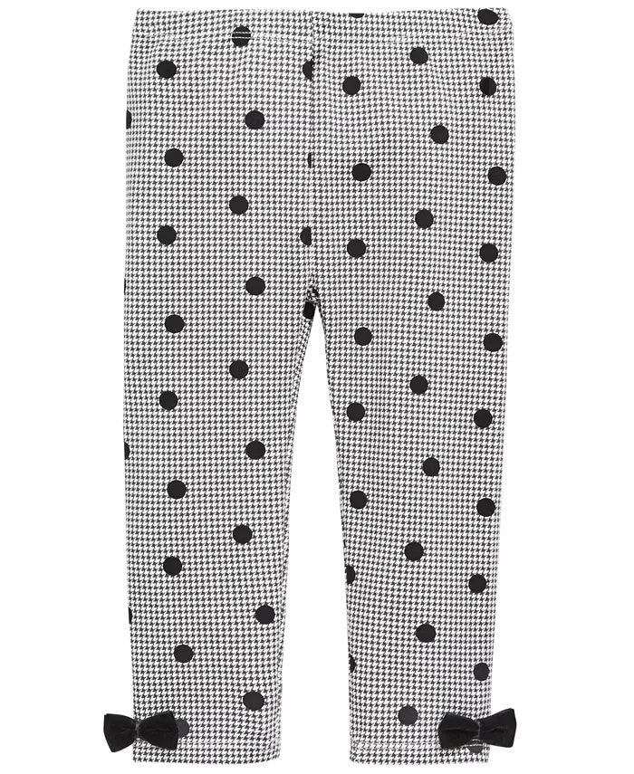 First Impressions Baby Girl's Dot-Print Houndstooth Leggings White Size 3-6 Months