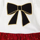 First Impressions Baby Girl's Bow Check Peplum T-Shirt White Size 3-6 Months