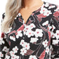 Karen Scott Women's Glitter Vines Henley Top Red Size Large