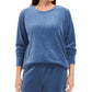 Karen Scott Women's Velour Sweatshirt Turq/Aqua Size Petite Medium