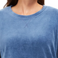 Karen Scott Women's Velour Sweatshirt Turq/Aqua Size Petite Medium
