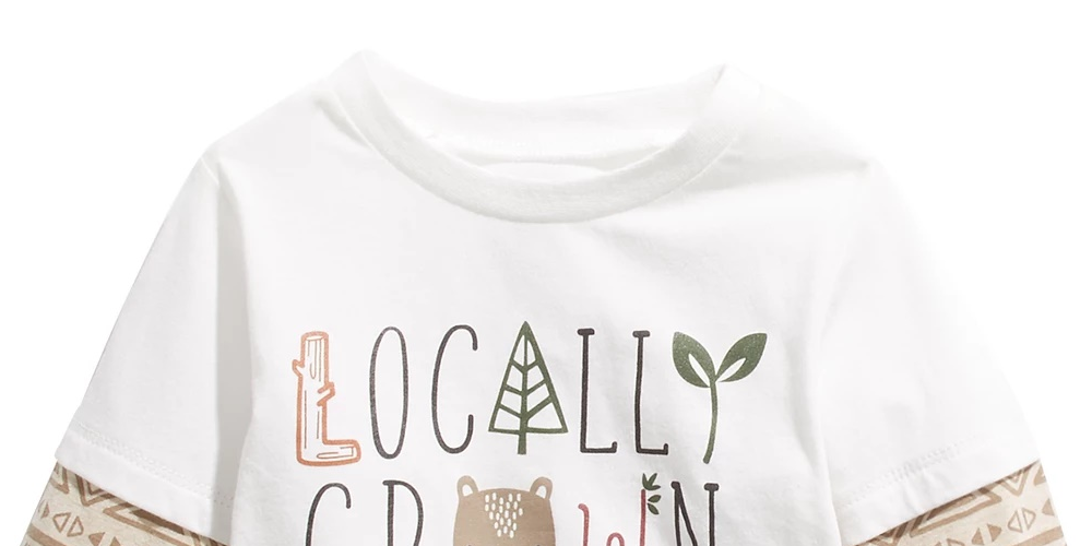 First Impressions Baby Boys Cotton Layered Look Locally Grown T-Shirt White Size 18MOS