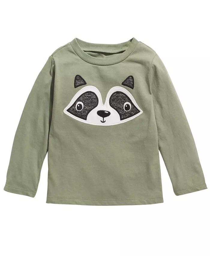 First Impressions Baby Boy's Cotton Long-Sleeve Raccoon T-Shirt Green Size 3-6 Months