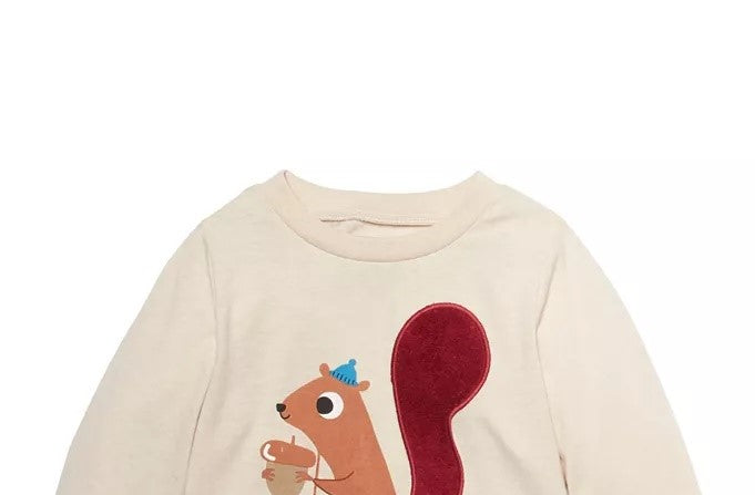 First Impressions Baby Boys Long Sleeve Squirrel T-Shirt Beige Size 24 Months