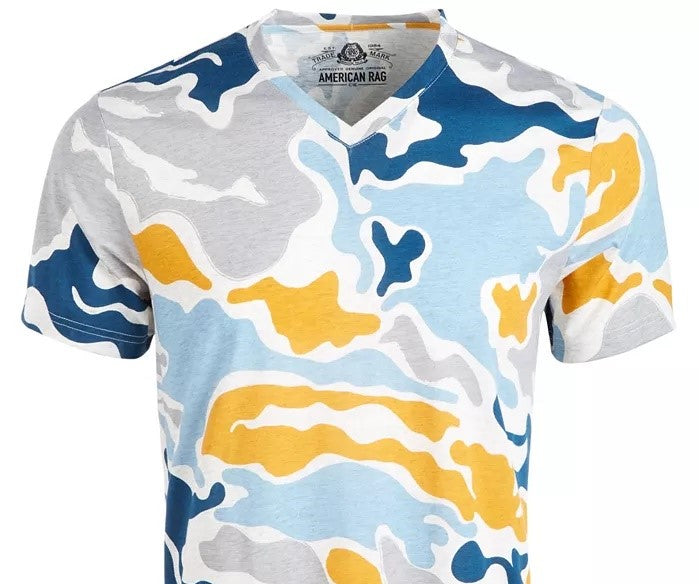 American Rag Men's Spaced Out Camo T-Shirt Dark Gray Size XX Large