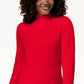 Karen Scott Women's Cotton Ribbed Turtleneck Top Red Size Large
