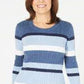 Karen Scott Women's Cotton Striped Sweater Bright Blue Size Large