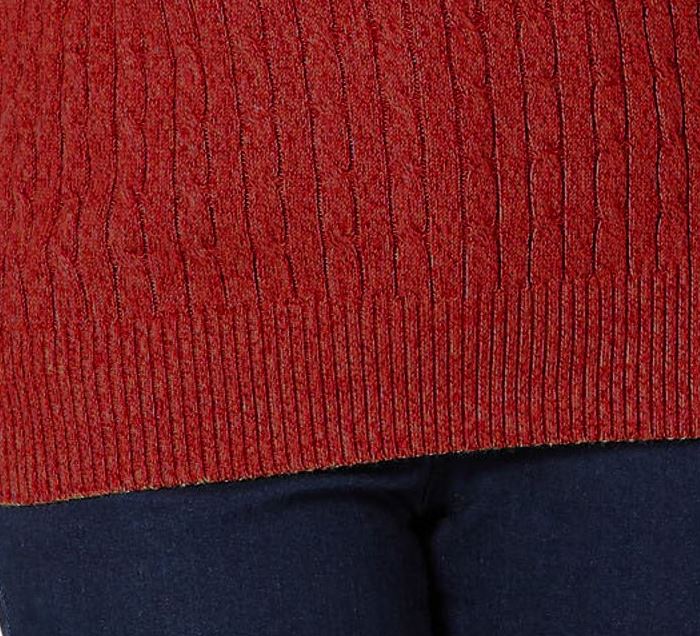 Karen Scott Women's Cable Knit V Neck Sweater Red Size Small