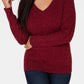 Karen Scott Women's Cable-Knit V-Neck Sweater  Red Size XX-Large