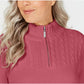 Karen Scott Women's Cotton Zip-Neck Sweater Red Size Medium