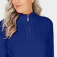 Karen Scott Women's Cotton Mock-Neck Pullover Blue Size Petite Medium