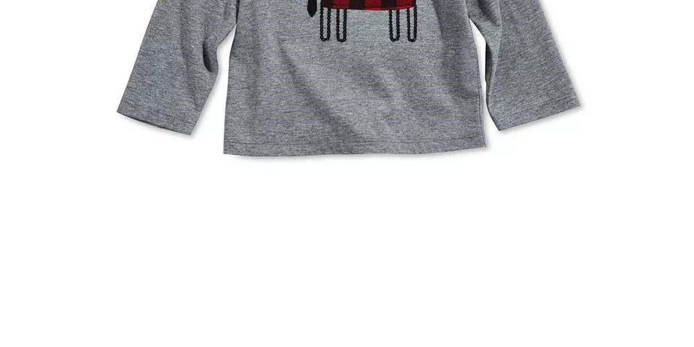 First Impressions Baby Boy's Elk Applique T-Shirt Grey Size 18 Months