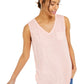 Style & Co Women's Chest-Pocket Burnout Top Pink Size Medium