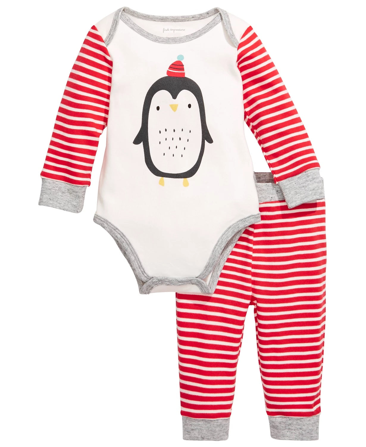 First Impressions Baby Boys 2-Pc. Cotton Penguin Bodysuit & Pants Set White Size 6-9M