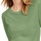 Maison Jules Women's 3/4 Sleeve Solid T-Shirt Green Size Small