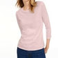 Maison Jules Women's 3/4 Sleeve Solid T-Shirt Pink Size X-Large