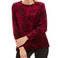Karen Scott Women's Floral Print Sweatshirt Purple Size Petite Small