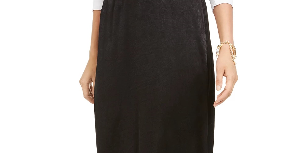 Alfani Women's Faux Wrap Skirt Black Size 12