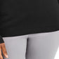 JM Collection Women's Button Cuff Crewneck Sweater Black Size Petite Large