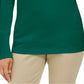 JM Collection Women's Stud Sleeve Pullover Turtleneck Sweater Green Size X-Large