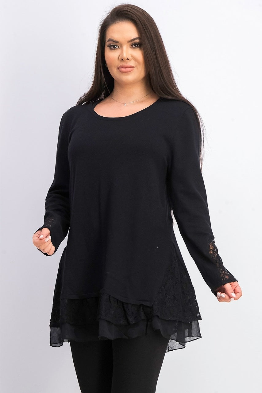Style & Co Women's Layered-Look Tunic Black Size Small