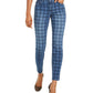 INC International Concepts Women's Plaid Skinny Jeans Blue Size 0