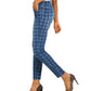 INC International Concepts Women's Plaid Skinny Jeans Blue Size 0