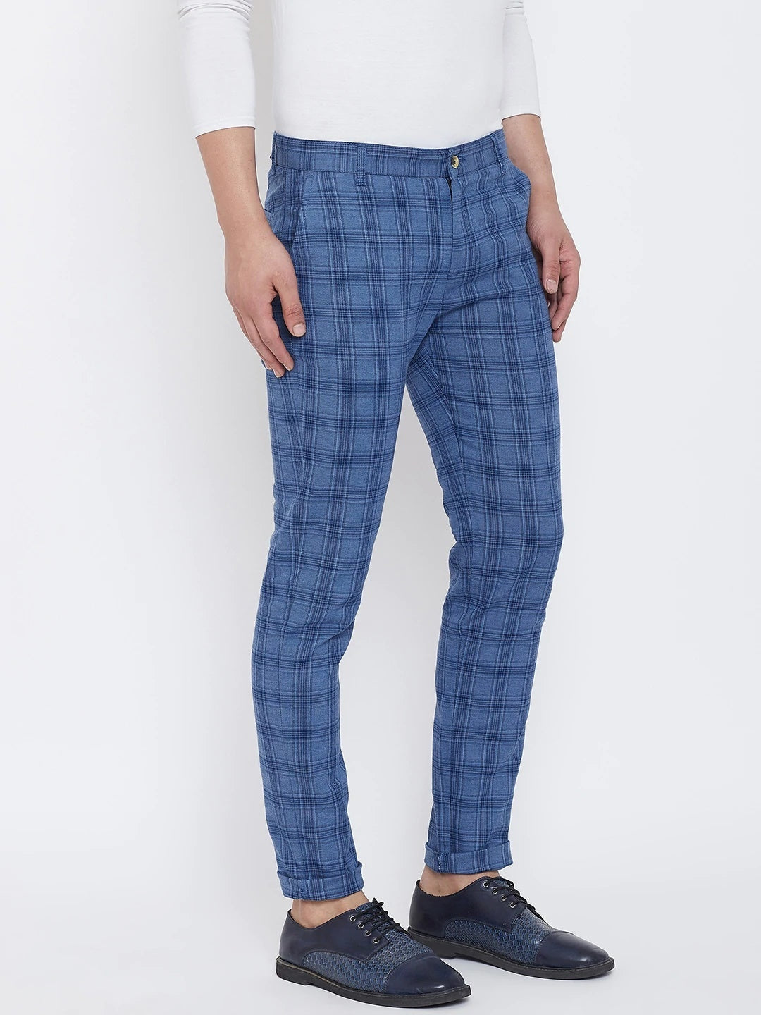 INC International Concepts Women's Plaid Skinny Jeans Blue Size 10