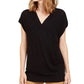 Alfani Womens Textured Surplice Wrap Sweater Black Size Extra Large