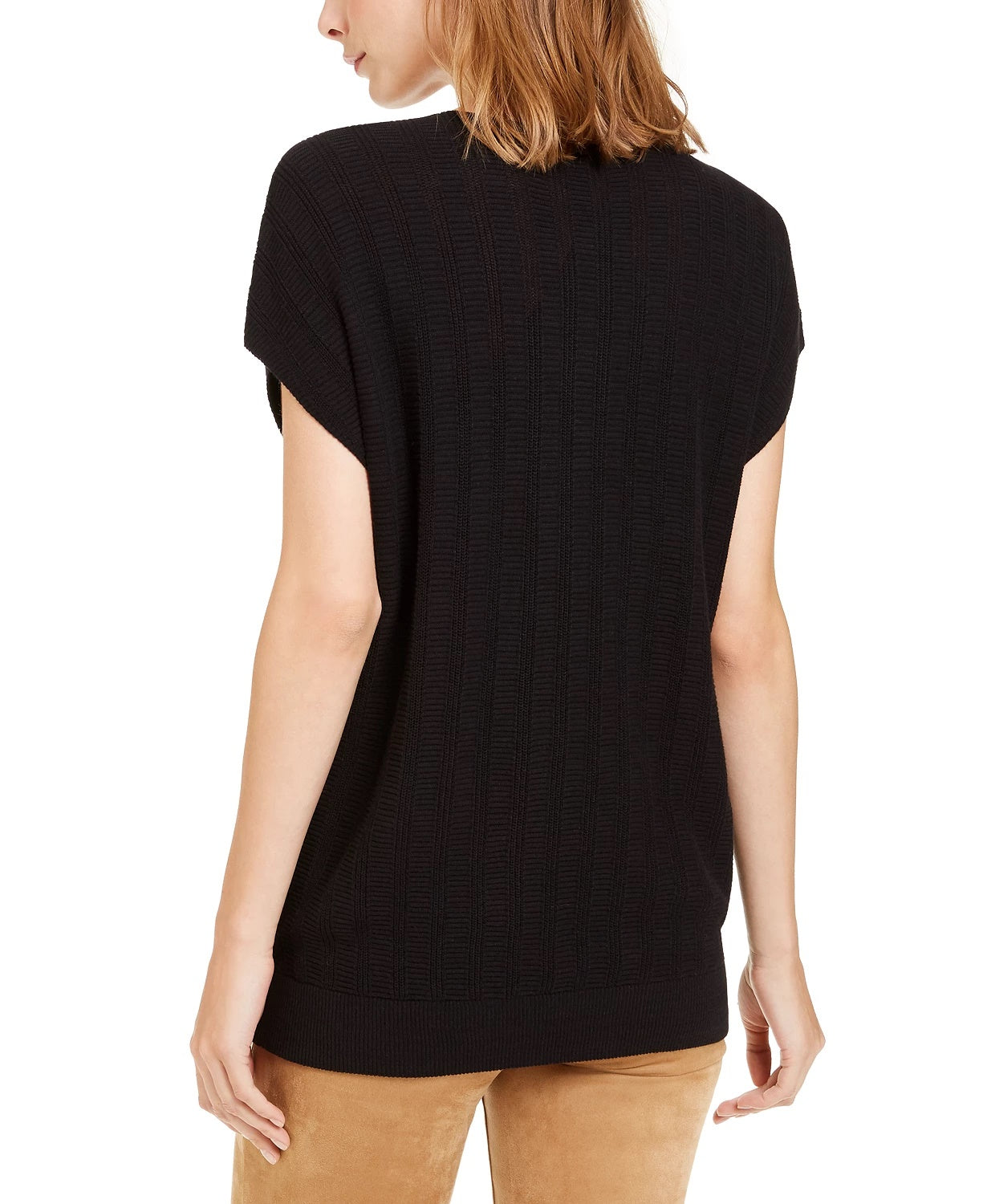 Alfani Womens Textured Surplice Wrap Sweater Black Size Extra Large