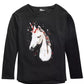 Epic Threads Big Girls Glitter Unicorn T-Shirt Black Size Large