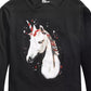 Epic Threads Big Girls Glitter Unicorn T-Shirt Black Size Large