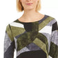 Alfani Women's Printed Swing Top Navy Size Petite Medium
