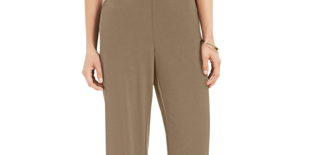 Alfani Women's Straight-Leg Trousers Brown Size Large