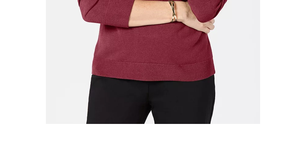 Karen Scott Women's Turtleneck Sweater Red Size Medium