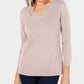 Karen Scott Women's V Neck Sweater Pink Size Petite Small