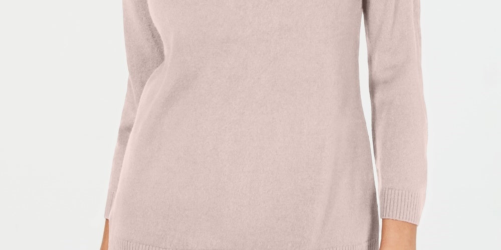 Karen Scott Women's V Neck Sweater Pink Size Petite Small
