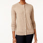 Karen Scott Women's Bead-Button Cardigan Brown Size Small