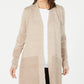 Karen Scott Women's Open-Front Contrast-Trim Cardigan Brown Size Large