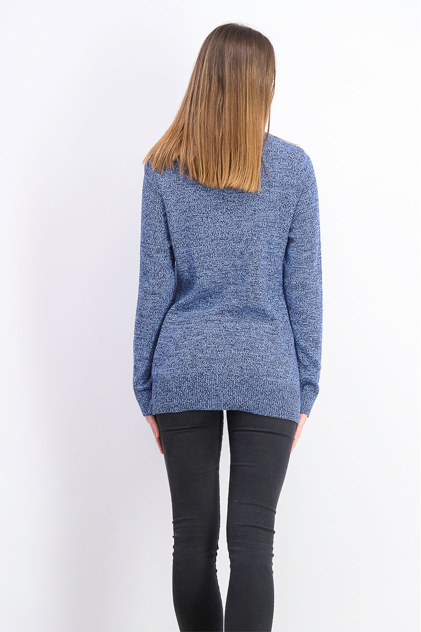 Karen Scott Women's Cable-Knit Panel Sweater Blue Size Extra Small