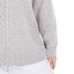 Karen Scott Women's Cable-Knit Panel Sweater Gray Size Medium