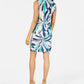 JM Women's Collection Printed Keyhole Dress Green Size Large