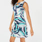 JM Women's Collection Printed Keyhole Dress Green Size Large