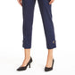 JM Women's Collection Grommet-Hem Ankle Pants Blue Size Small