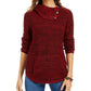 Style & Co Women's Envelope Neck Kangaroo Pocket Knit Sweater Red Size X-Large