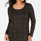 Karen Scott Women's Shimmer Medallion Top Black Size Medium