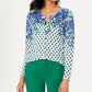 Charter Club Women's Floral Print Sparkle Cardigan Grey Size Large
