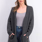 Charter Club Women's Milano Cotton Open-Front Cardigan Gray Size X-Large