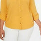 Charter Club Women's Plus Size Button-Front Shirt Gold Size 2X